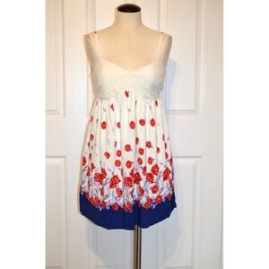Rewind Women's Dress Size‎ Small White Floral Eyelet Bodice Sundress